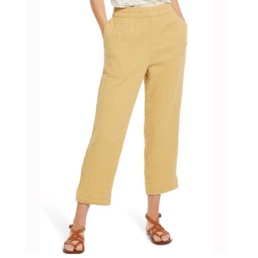Madewell Lightspun Tapered Huston Pull-On
Crop Pants Gauze, size Small